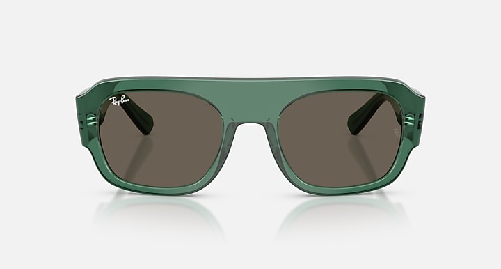 Ray-Ban RB2218 Transparent Green with Brown Solid Color lenses - Front