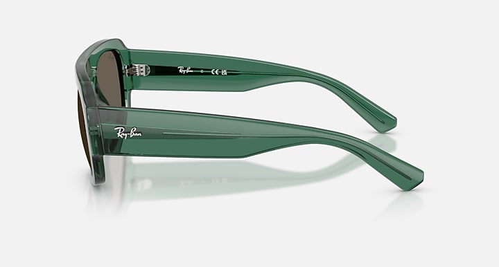 Ray-Ban RB2218 Transparent Green with Brown Solid Color lenses - Lateral