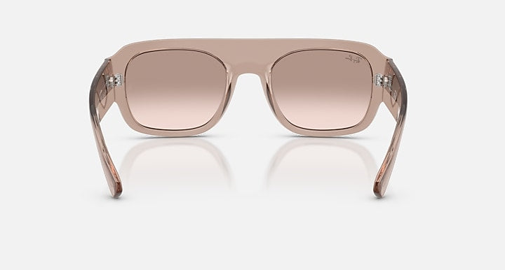 Ray-Ban RB2218 Transparent Light Brown with Brown Mirror Silver Gradient Gradient - Mirror lenses - Back