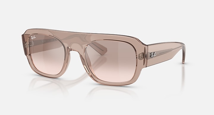 Ray-Ban RB2218 Transparent Light Brown with Brown Mirror Silver Gradient Gradient - Mirror lenses - Quarter