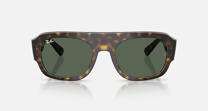 Ray-Ban RB2218 Havana with Green Solid Color lenses - Front