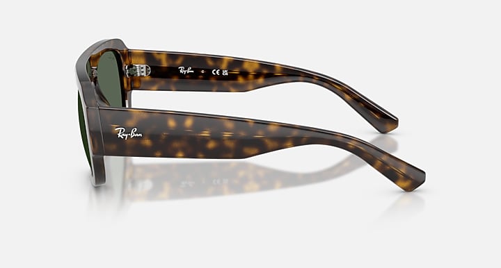 Ray-Ban RB2218 Havana with Green Solid Color lenses - Lateral