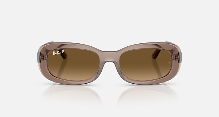 Ray-Ban RB2221 Transparent Beige with Gradient Brown Polarized Gradient lenses - Front