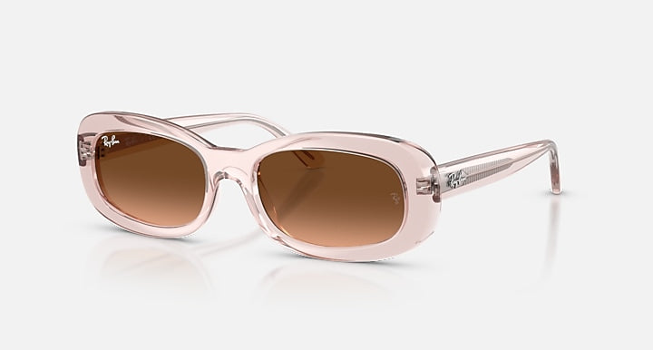 Ray-Ban RB2221 Transaprent Pink; Transparent Pink with Pink Gradient Brown & Arista Gold Blue Gradient lenses - Quarter