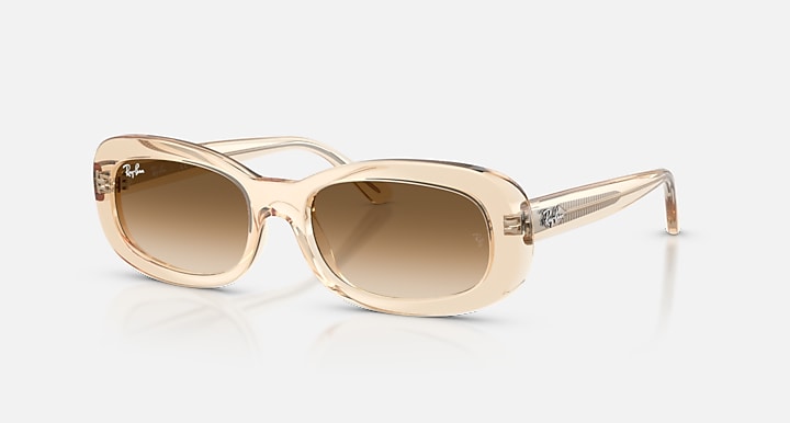 Ray-Ban RB2221 Transparent Nude with Clear Gradient Brown Gradient lenses - Quarter