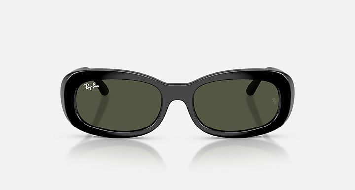 Ray-Ban RB2221 Black with Green Solid Color lenses - Front