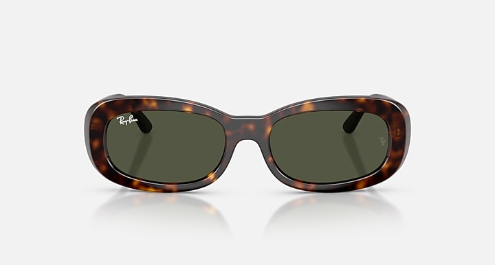 Ray-Ban RB2221 Havana with Green Solid Color lenses - Front