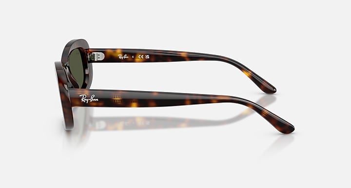 Ray-Ban RB2221 Havana with Green Solid Color lenses - Lateral