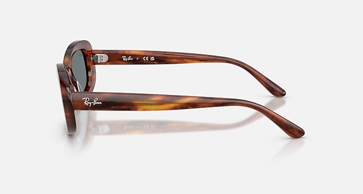 Ray-Ban RB2221 Striped Havana with Blue Solid Color lenses - Lateral