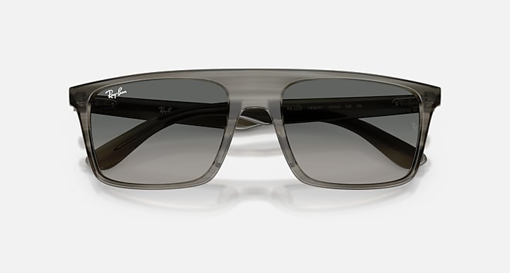 Ray-Ban RB2222 Striped Grey with Gradient Grey Gradient lenses - Closed Front
