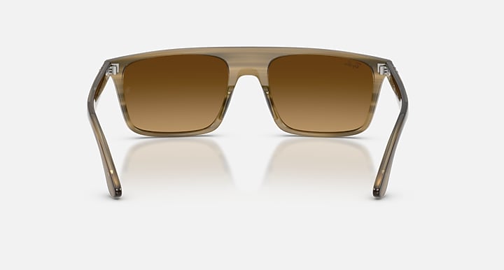 Ray-Ban RB2222 Striped Green with Gradient Brown Gradient lenses - Back