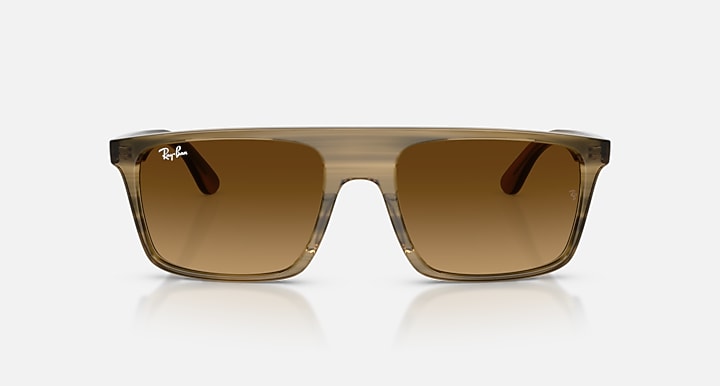 Ray-Ban RB2222 Striped Green with Gradient Brown Gradient lenses - Front