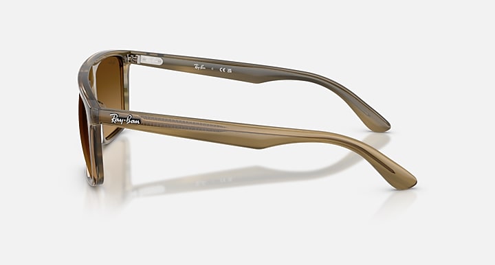 Ray-Ban RB2222 Striped Green with Gradient Brown Gradient lenses - Lateral