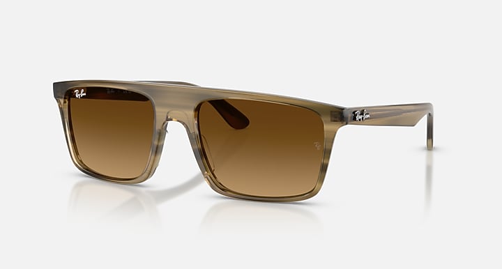 Ray-Ban RB2222 Striped Green with Gradient Brown Gradient lenses - Quarter
