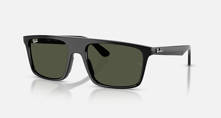 Ray-Ban RB2222 Black with Green Solid Color lenses - Quarter