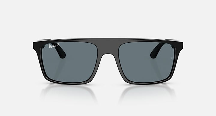 Ray-Ban RB2222 Black with Dark Blue Polarized Solid Color lenses - Front