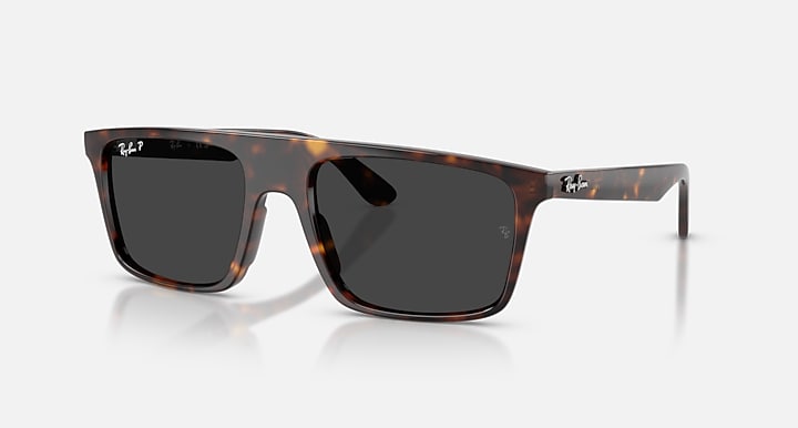 Ray-Ban RB2222 Havana with Polarized Black Solid Color lenses - Quarter
