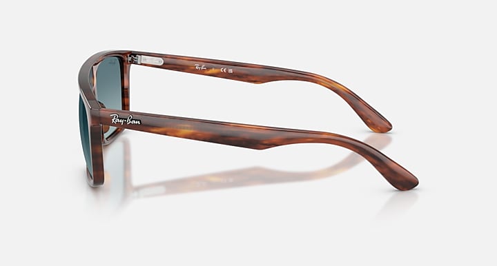 Ray-Ban RB2222 Striped Havana with Blue Gradient Grey Gradient lenses - Lateral