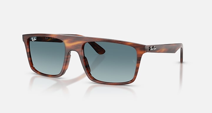 Ray-Ban RB2222 Striped Havana with Blue Gradient Grey Gradient lenses - Quarter