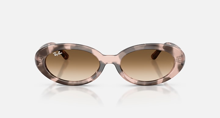 Ray-Ban RB2223 Opal Pink Havana with Clear Gradient Brown Gradient lenses - Front