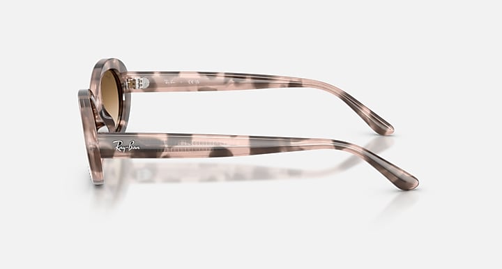 Ray-Ban RB2223 Opal Pink Havana with Clear Gradient Brown Gradient lenses - Lateral
