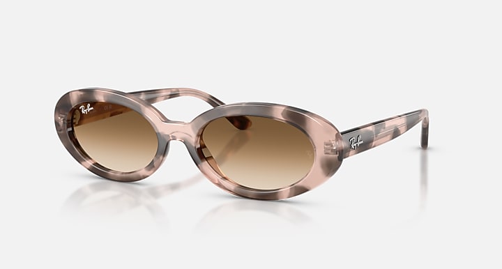Ray-Ban RB2223 Opal Pink Havana with Clear Gradient Brown Gradient lenses - Quarter
