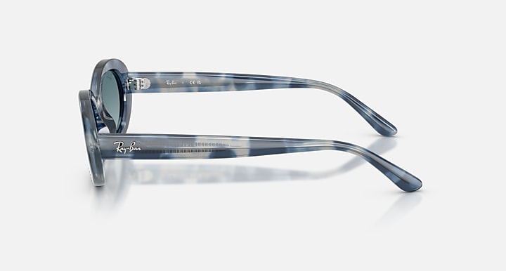Ray-Ban RB2223 Opal Blue Havana with Blue Gradient Grey Gradient lenses - Lateral