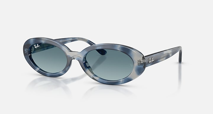 Ray-Ban RB2223 Opal Blue Havana with Blue Gradient Grey Gradient lenses - Quarter
