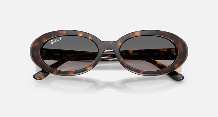 Ray-Ban RB2223 Havana with Grey Gradient Polarized Gradient lenses - Closed Front