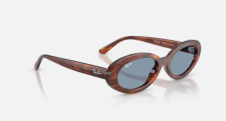 Ray-Ban RB2223 Striped Havana with Blue Solid Color lenses - Alternative