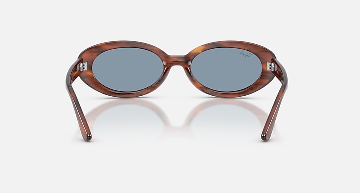 Ray-Ban RB2223 Striped Havana with Blue Solid Color lenses - Back