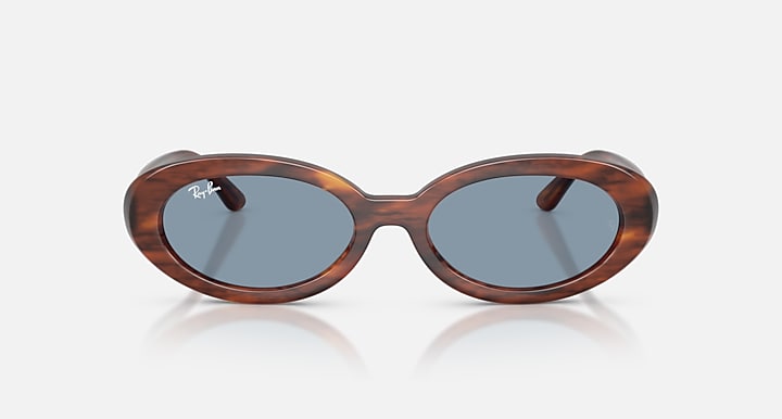 Ray-Ban RB2223 Striped Havana with Blue Solid Color lenses - Front