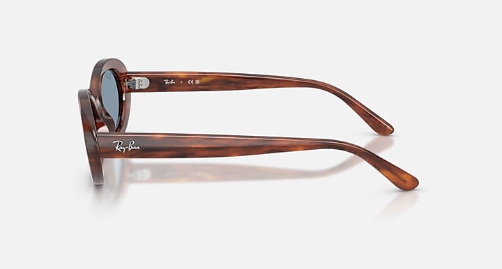 Ray-Ban RB2223 Striped Havana with Blue Solid Color lenses - Lateral
