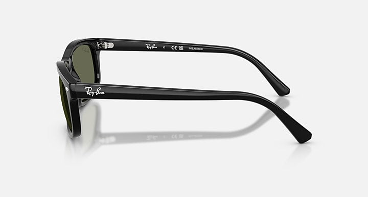 Ray-Ban RB2224 Black with Green Polarized Solid Color lenses - Lateral