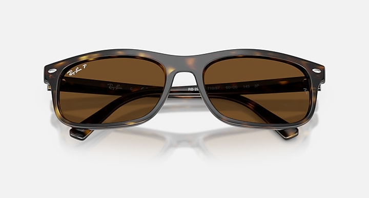 Ray-Ban RB2224 Havana with Polarized Brown Solid Color lenses - Closed Front