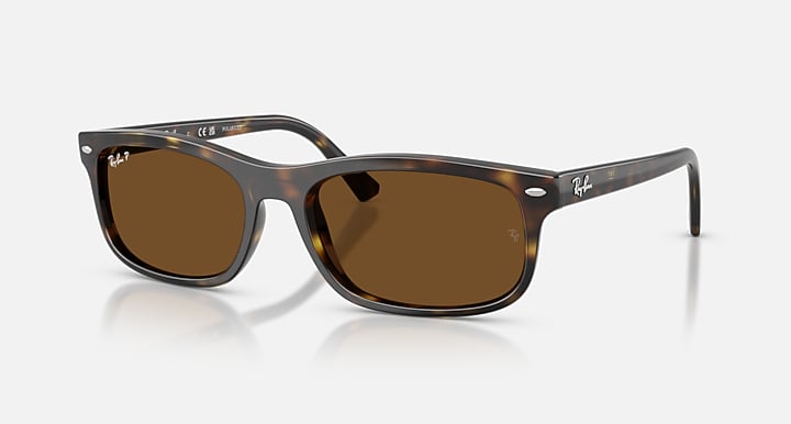 Ray-Ban RB2224 Havana with Polarized Brown Solid Color lenses - Quarter