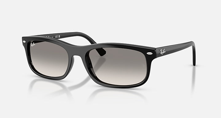 Ray-Ban RB2224 Black with Clear Gradient Grey Gradient lenses - Quarter