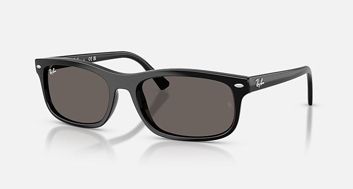 Ray-Ban RB2224 Black with Dark Grey Solid Color lenses - Quarter