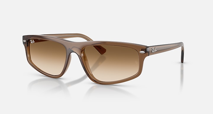 Ray-Ban RB2225 Transparent Light Brown with Clear Gradient Brown Gradient lenses - Quarter