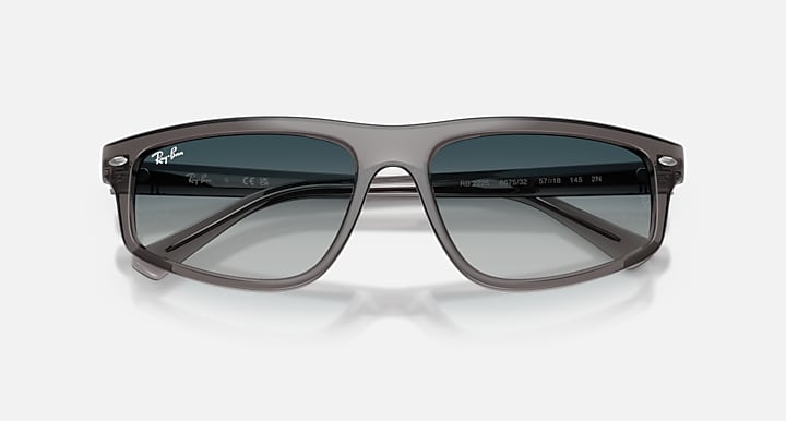 Ray-Ban RB2225 Opal Light Grey with Grey Gradient Blu Gradient lenses - Closed Front
