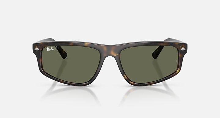 Ray-Ban RB2225 Havana with Green Polarized Solid Color lenses - Front