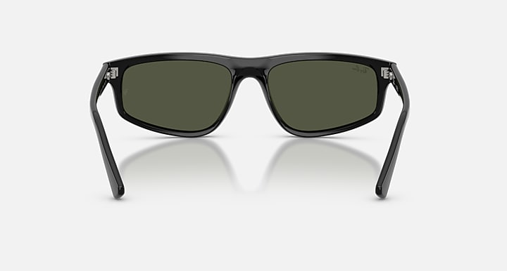 Ray-Ban RB2225 Black with Green Solid Color lenses - Back