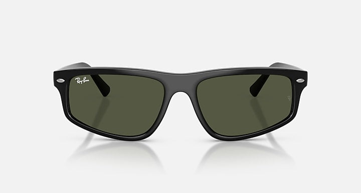 Ray-Ban RB2225 Black with Green Solid Color lenses - Front