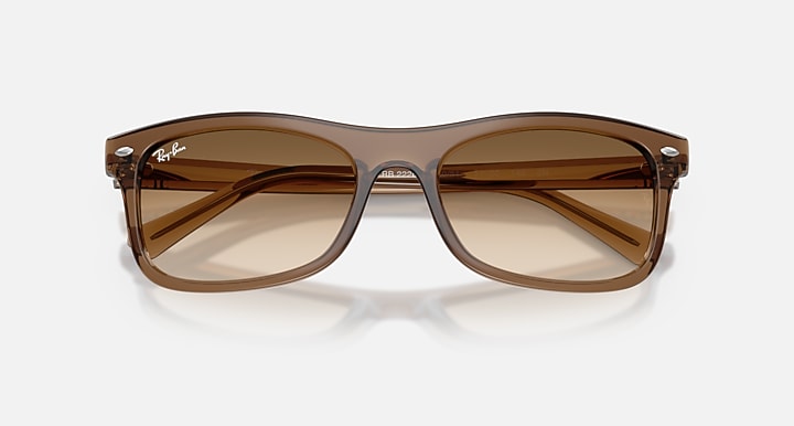 Ray-Ban RB2226 Transparent Light Brown with Clear Gradient Brown Gradient lenses - Closed Front