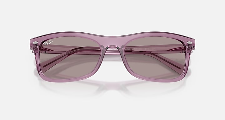 Ray-Ban RB2226 Transparent Violet with Violet Solid Color lenses - Closed Front