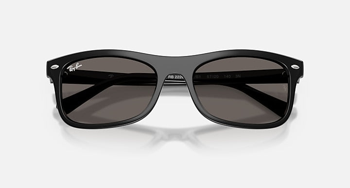 Ray-Ban RB2226 Black with Dark Grey Solid Color lenses - Closed Front