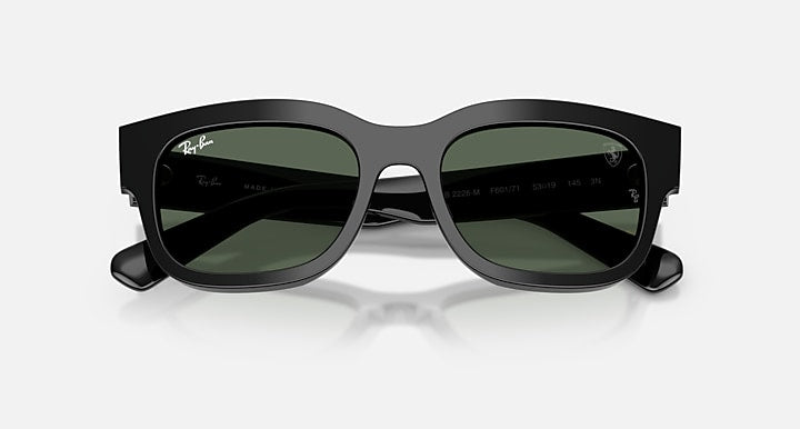 Ray-Ban RB2228M SCUDERIA FERRARI COLLECTION Black with Dark Green Solid Color lenses - Closed Front