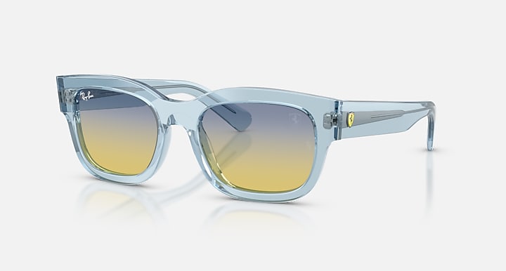 Ray-Ban RB2228M SCUDERIA FERRARI COLLECTION Transparent Light Blue with Gradient Yellow/Blue Gradient lenses - Quarter