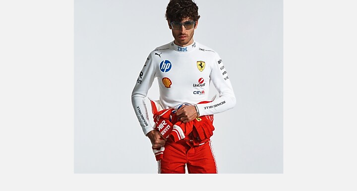 Ray-Ban RB2228M SCUDERIA FERRARI COLLECTION Transparent Light Blue with Gradient Yellow/Blue Gradient lenses - On model