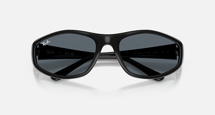 Ray-Ban RB2228 Black with Blue Solid Color lenses - Closed Front